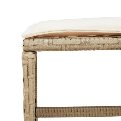 Sgabelli Giardino con Cuscini 4pz Beige 41x41x36cm Polyrattan - homemem39