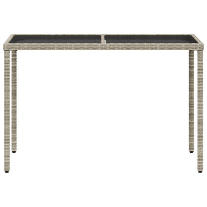 Tavolo Giardino Piano Vetro Grigio Chiaro 115x54x74 Polyrattan - homemem39