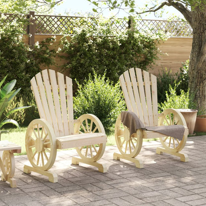 Sedie da Giardino Adirondack 2 pz in Legno Massello di Abete