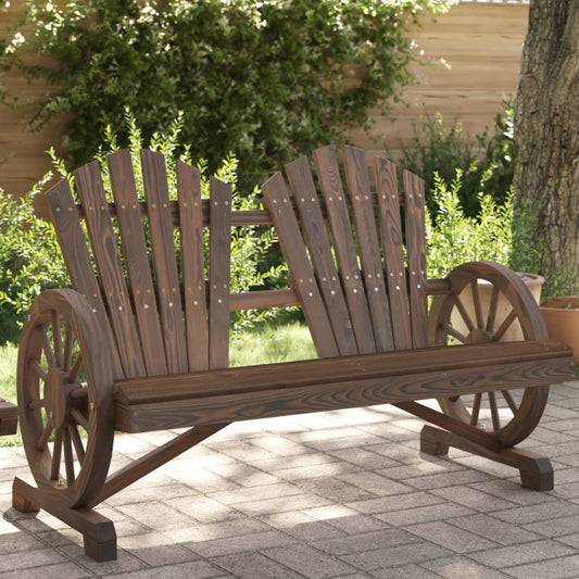 Sedia da Giardino Adirondack 2 Posti in Legno Massello di Abete