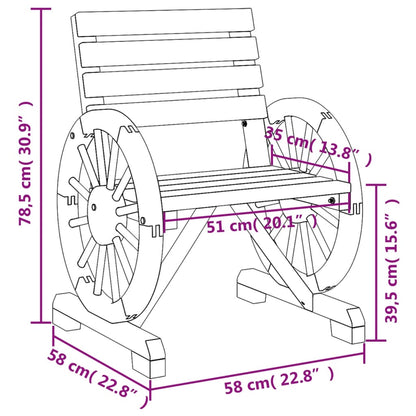 Sedia da Giardino 58x58x78,5 cm in Legno Massello di Abete - homemem39