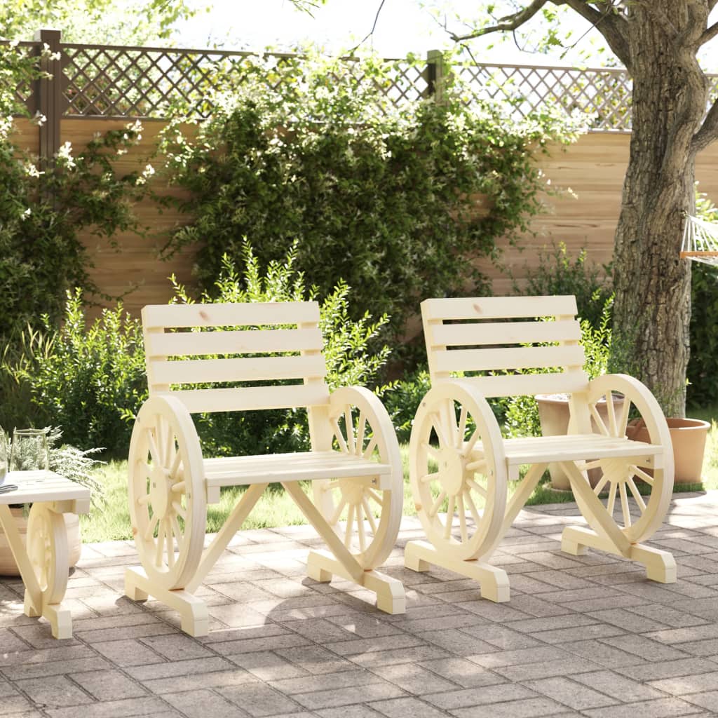 Sedie da Giardino 2 pz 58x58x78,5 cm in Legno Massello di Abete