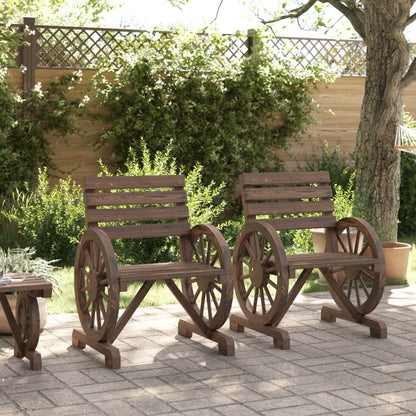 Sedie da Giardino 2 pz 58x58x78,5 cm in Legno Massello di Abete - homemem39