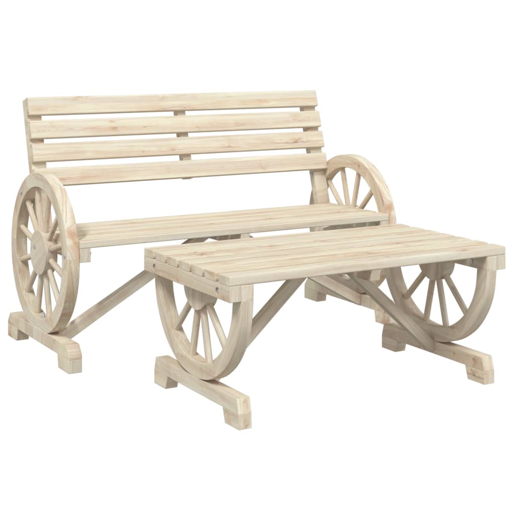 Set Salotto da Giardino 2 pz in Legno Massello di Abete