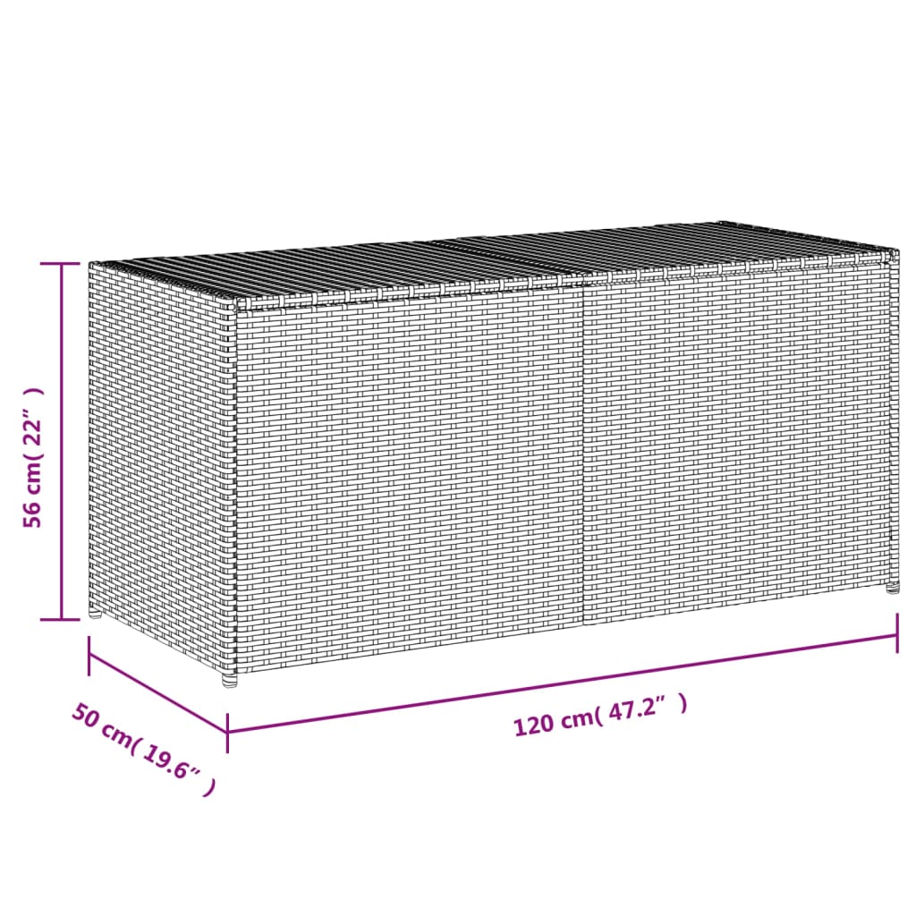 Contenitore da Giardino Grigio 283L in Polyrattan - homemem39