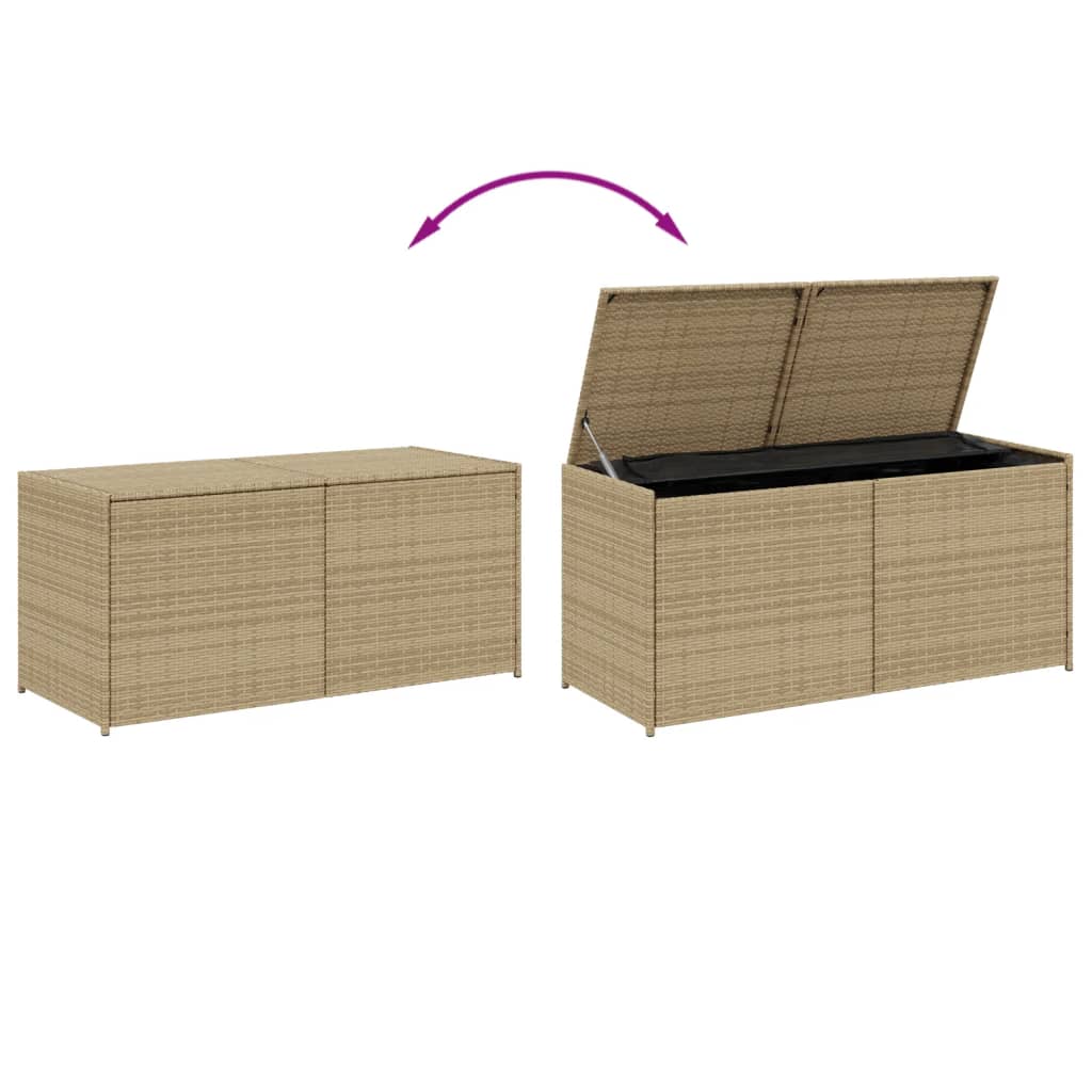 Contenitore da Giardino Beige Misto 283L in Polyrattan