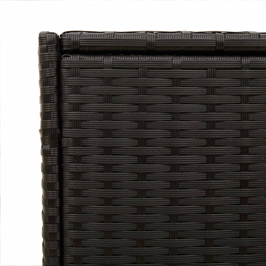 Contenitore da Giardino con Ruote Nero 283L in Polyrattan - homemem39