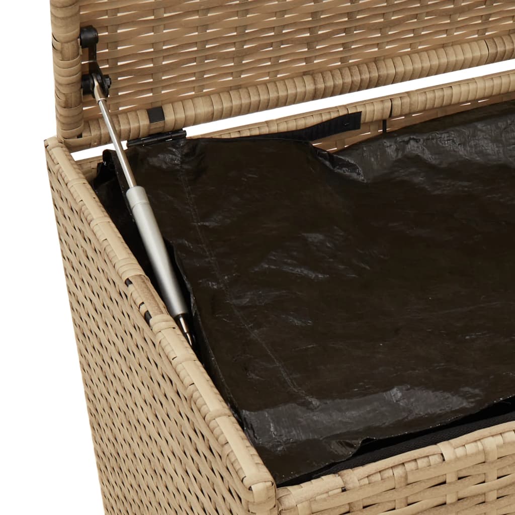 Contenitore da Giardino con Ruote Beige Misto 283L Polyrattan