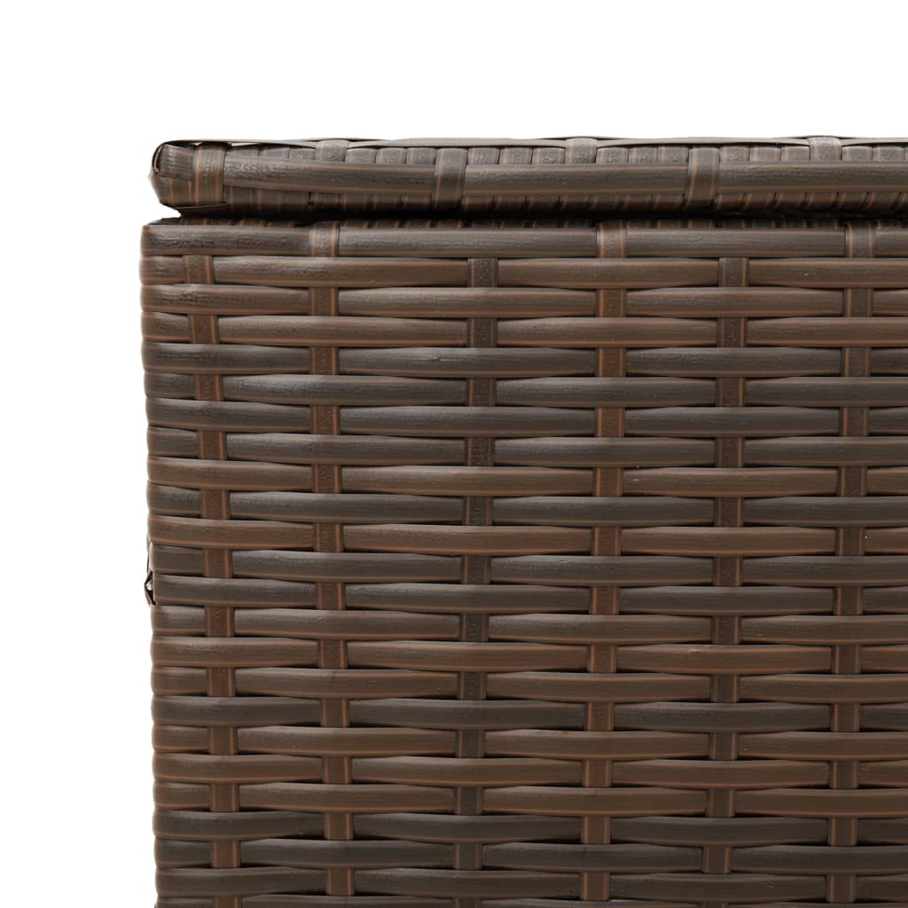 Contenitore da Giardino con Ruote Marrone 190L in Polyrattan - homemem39