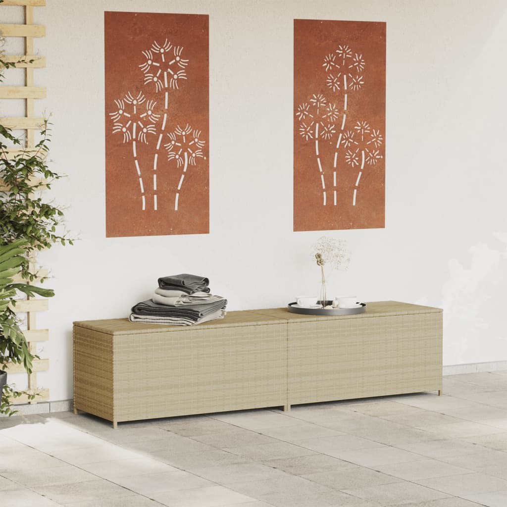 Contenitore da Giardino Beige Misto 469L in Polyrattan - homemem39