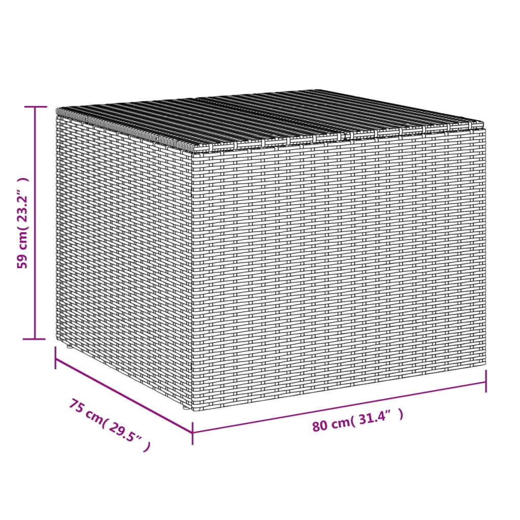 Contenitore da Giardino Nero 291L in Polyrattan - homemem39