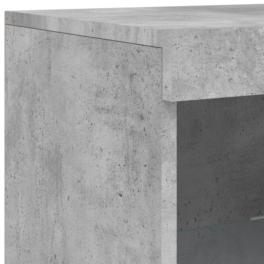 Credenza con Luci LED Grigio Cemento 41x37x100 cm