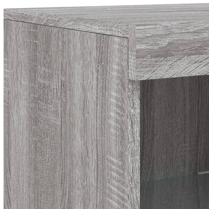 Credenza con Luci LED Grigio Sonoma 41x37x100 cm - homemem39