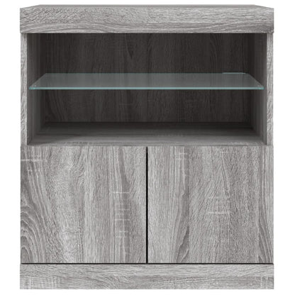 Credenza con Luci LED Grigio Sonoma 60x37x67 cm - homemem39