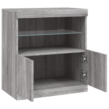 Credenza con Luci LED Grigio Sonoma 60x37x67 cm - homemem39