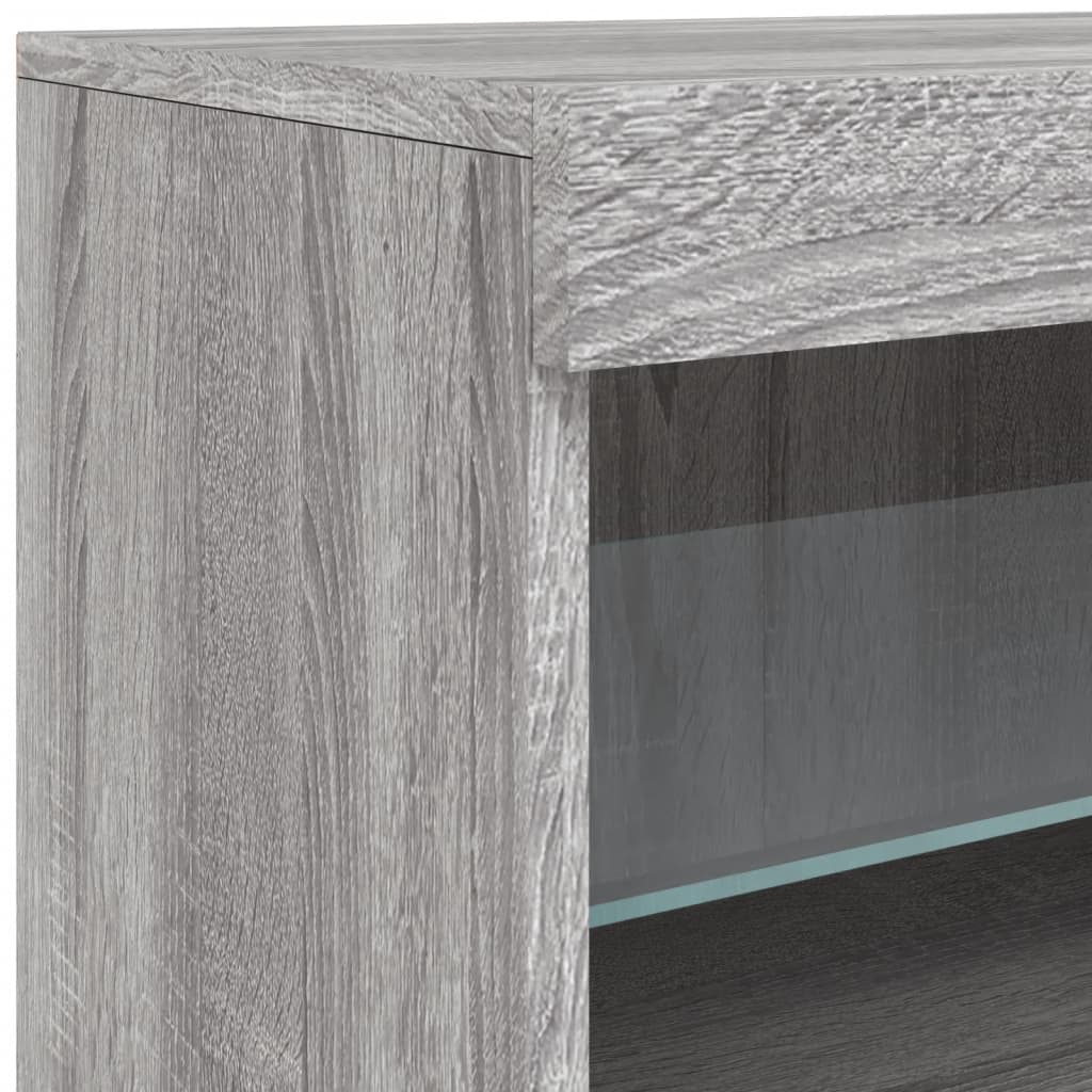 Credenza con Luci LED Grigio Sonoma 60x37x67 cm - homemem39