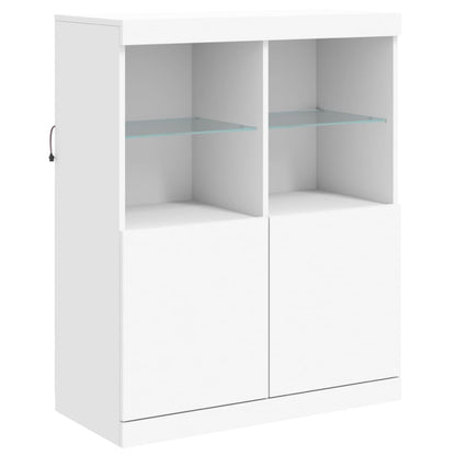 Credenza con Luci LED Bianca 81x37x100 cm - homemem39