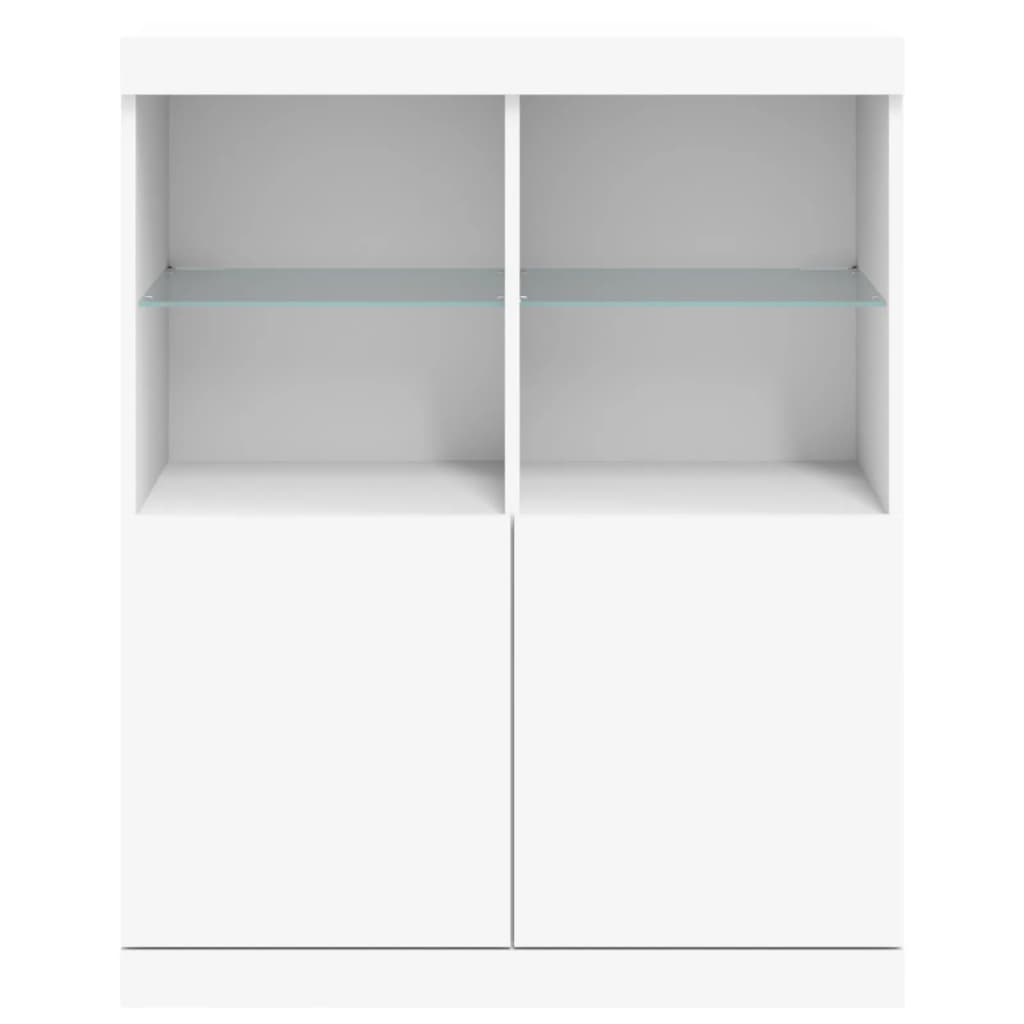 Credenza con Luci LED Bianca 81x37x100 cm