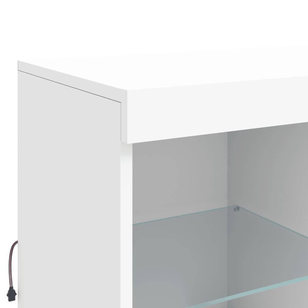 Credenza con Luci LED Bianca 81x37x100 cm