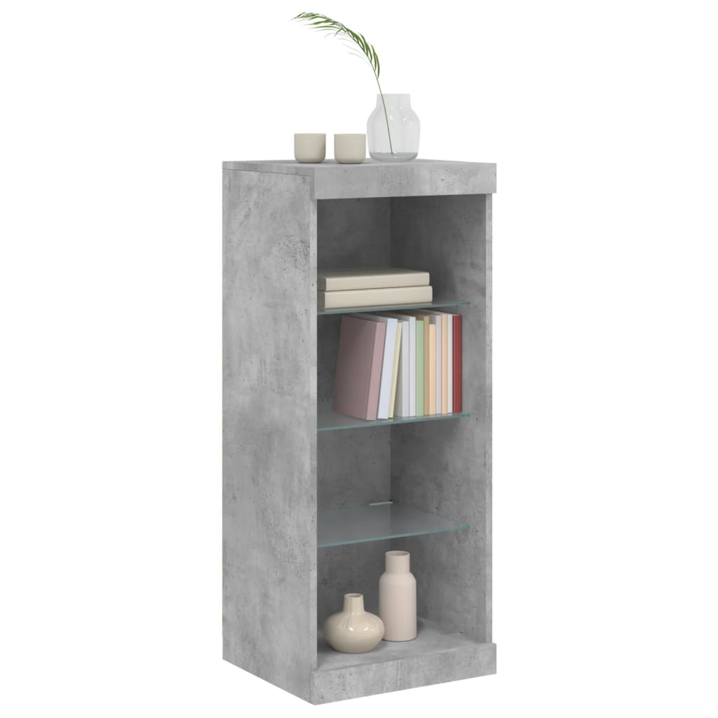 Credenza con Luci LED Grigio Cemento 41x37x100 cm