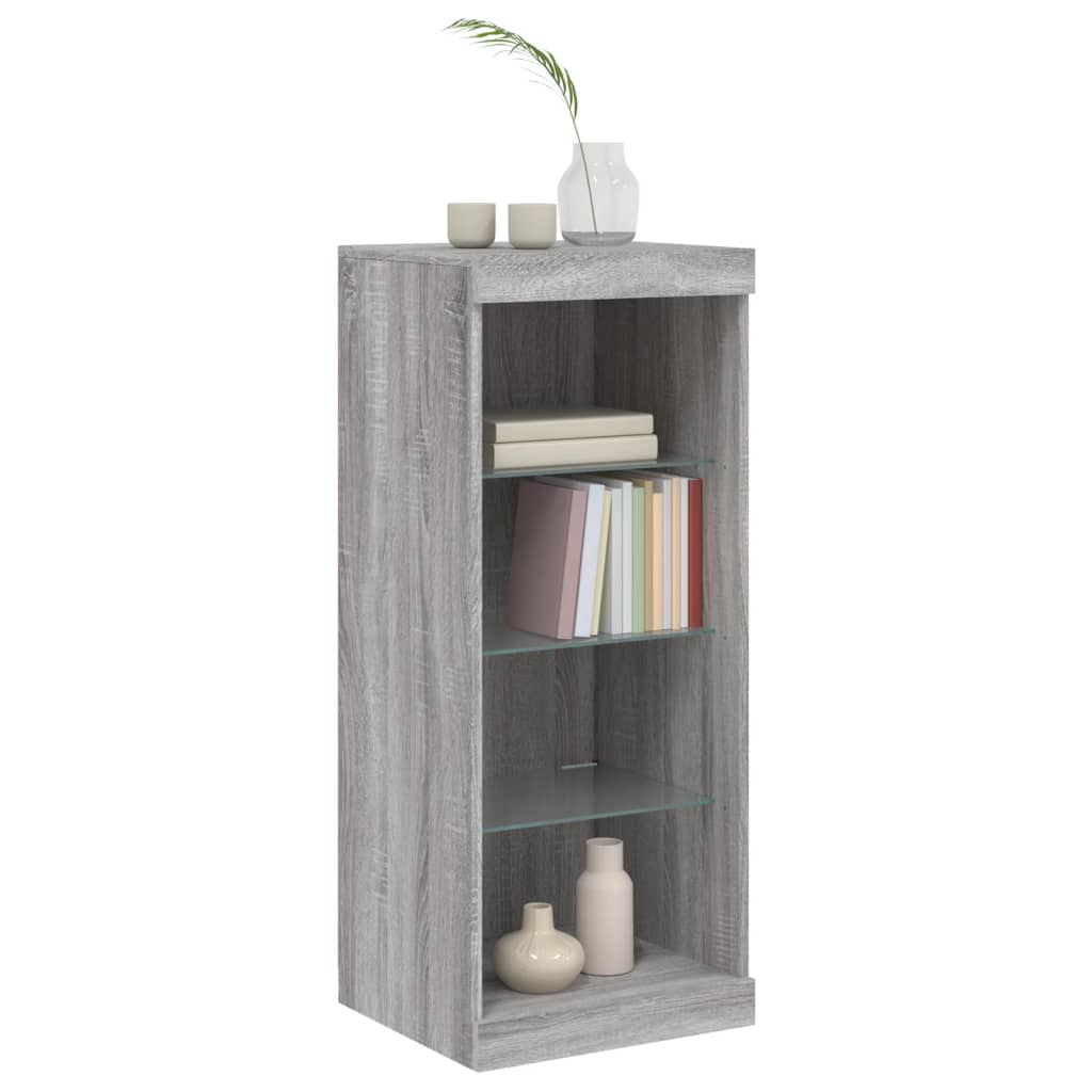 Credenza con Luci LED Grigio Sonoma 41x37x100 cm