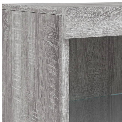 Credenza con Luci LED Grigio Sonoma 41x37x100 cm