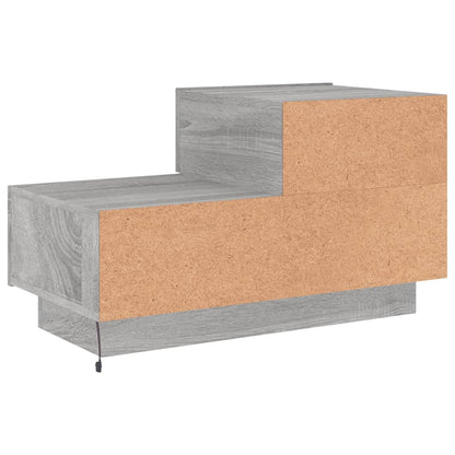 Comodino con Luci LED Grigio Sonoma 70x36x40,5 cm