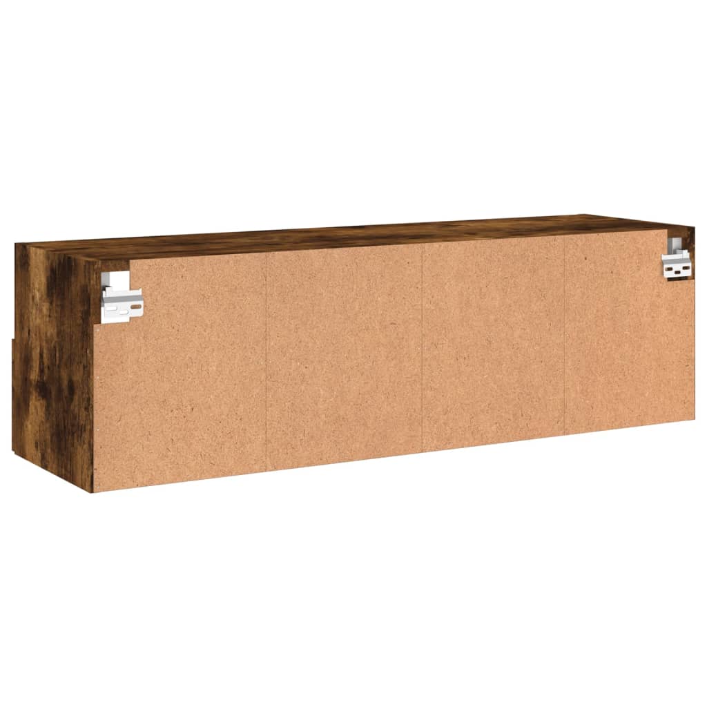 Mobile TV a Parete Rovere Fumo 100x30x30 cm Legno Multistrato - homemem39