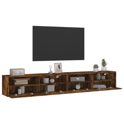 Mobili TV Parete 2pz Rovere Fumo 100x30x30 cm Legno Multistrato - homemem39