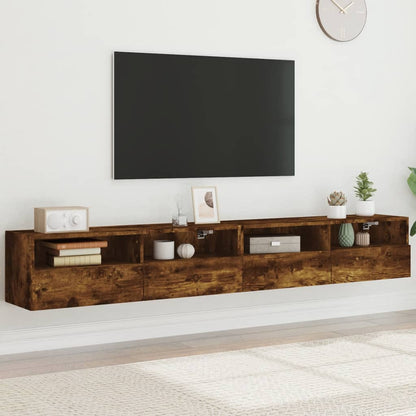 Mobili TV Parete 2pz Rovere Fumo 100x30x30 cm Legno Multistrato - homemem39