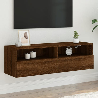 Mobile TV a Parete Rovere Marrone 100x30x30cm Legno Multistrato - homemem39