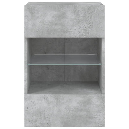 Mobili TV a Parete con Luci LED 2pz Grigio Cemento 40x30x60,5cm