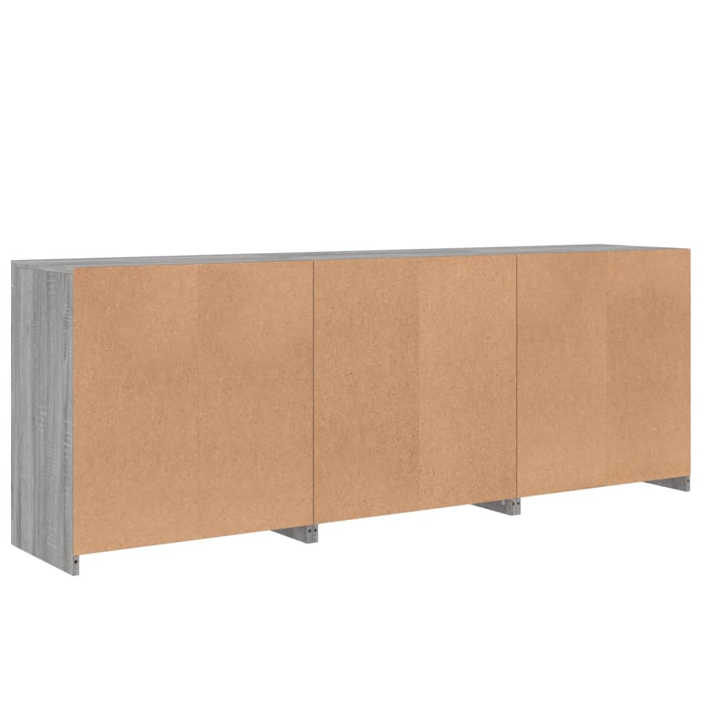 Credenza con Luci LED Grigio Sonoma 181,5x37x67 cm