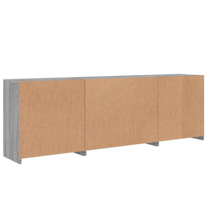 Credenza con Luci LED Grigio Sonoma 202x37x67 cm