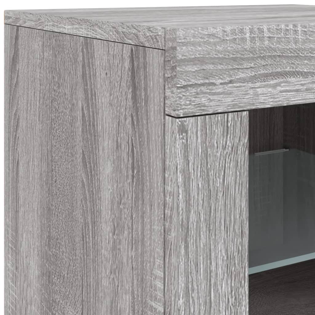 Credenza con Luci LED Grigio Sonoma 283x37x67 cm