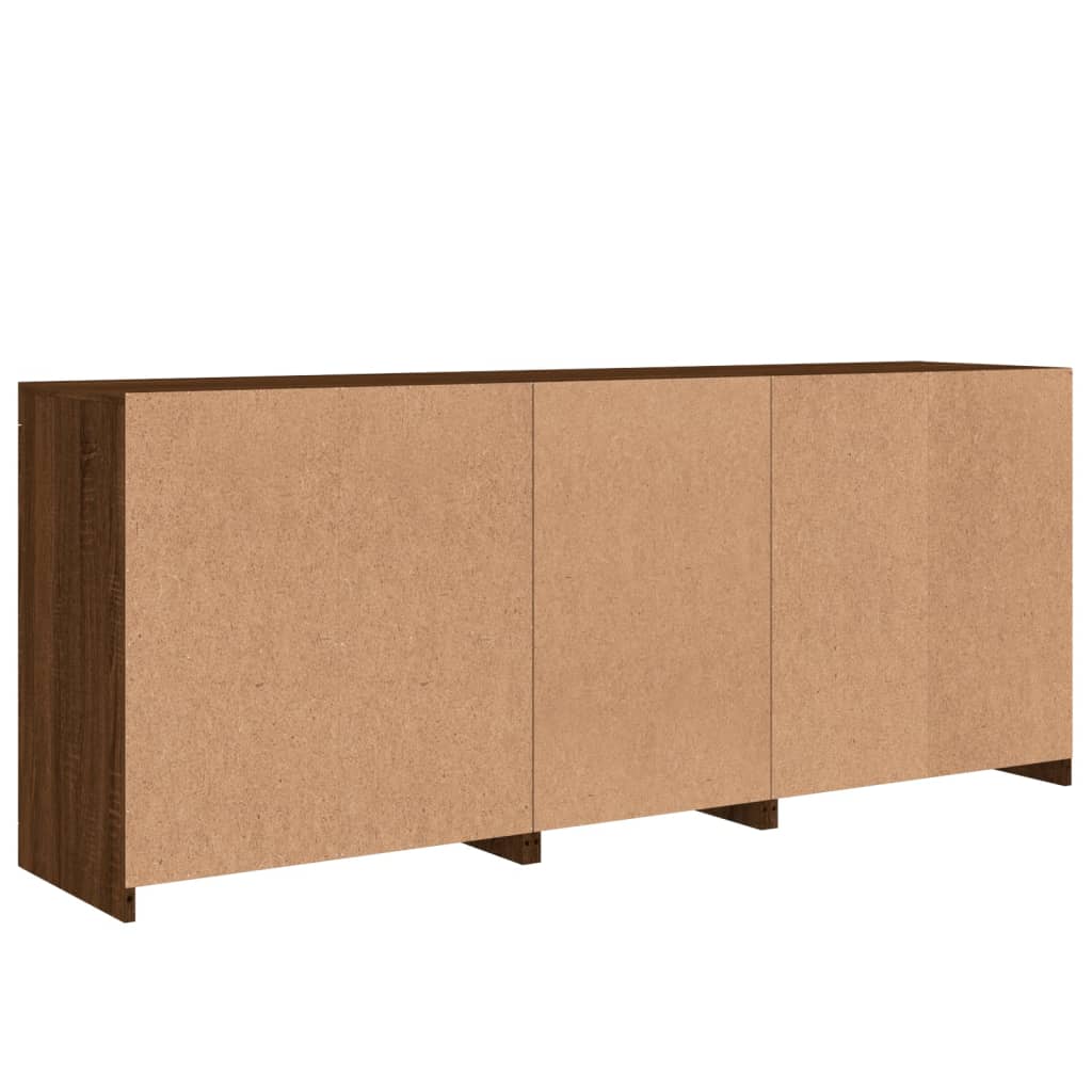 Credenza con Luci LED Rovere Marrone 162x37x67 cm