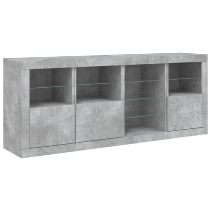 Credenza con Luci LED Grigio Cemento 164x37x67 cm - homemem39