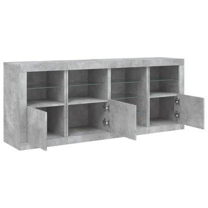 Credenza con Luci LED Grigio Cemento 164x37x67 cm - homemem39