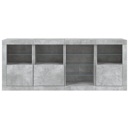 Credenza con Luci LED Grigio Cemento 164x37x67 cm - homemem39