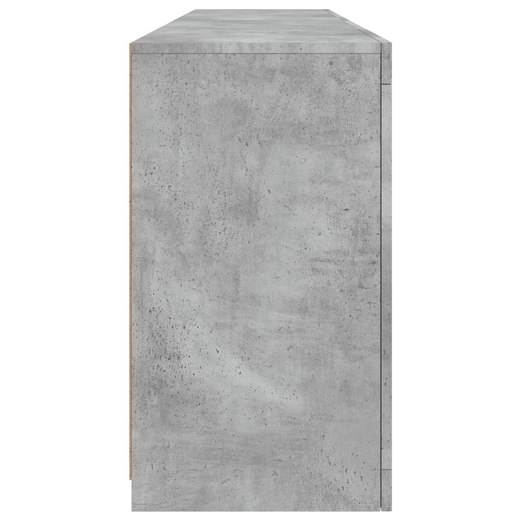 Credenza con Luci LED Grigio Cemento 164x37x67 cm - homemem39