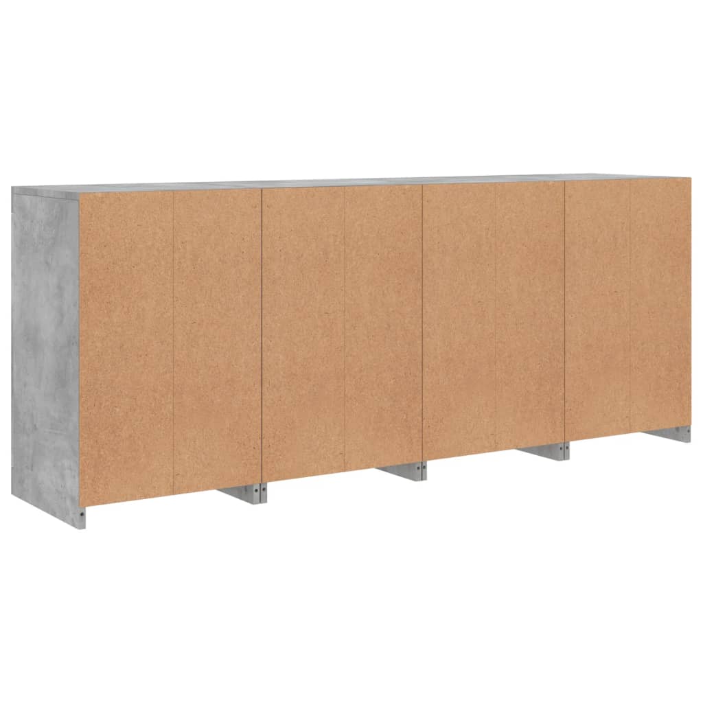 Credenza con Luci LED Grigio Cemento 164x37x67 cm - homemem39