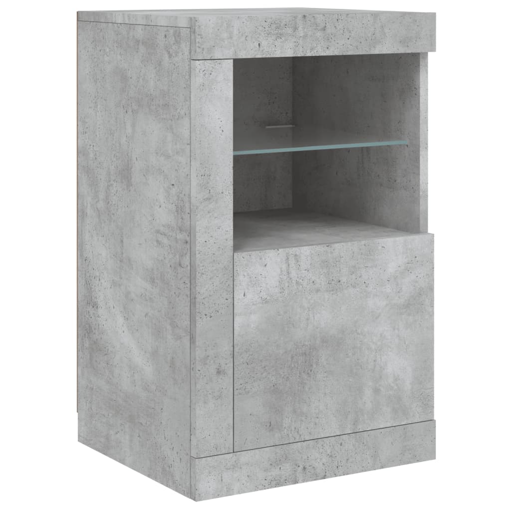 Credenza con Luci LED Grigio Cemento 164x37x67 cm - homemem39