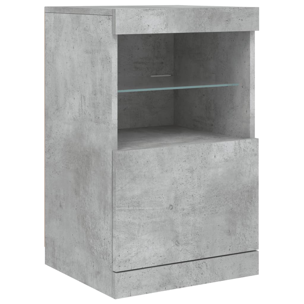 Credenza con Luci LED Grigio Cemento 164x37x67 cm - homemem39