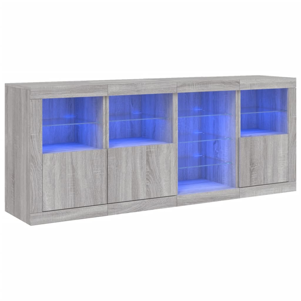 Credenza con Luci LED Grigio Sonoma 164x37x67 cm - homemem39