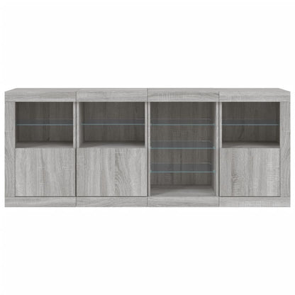 Credenza con Luci LED Grigio Sonoma 164x37x67 cm - homemem39