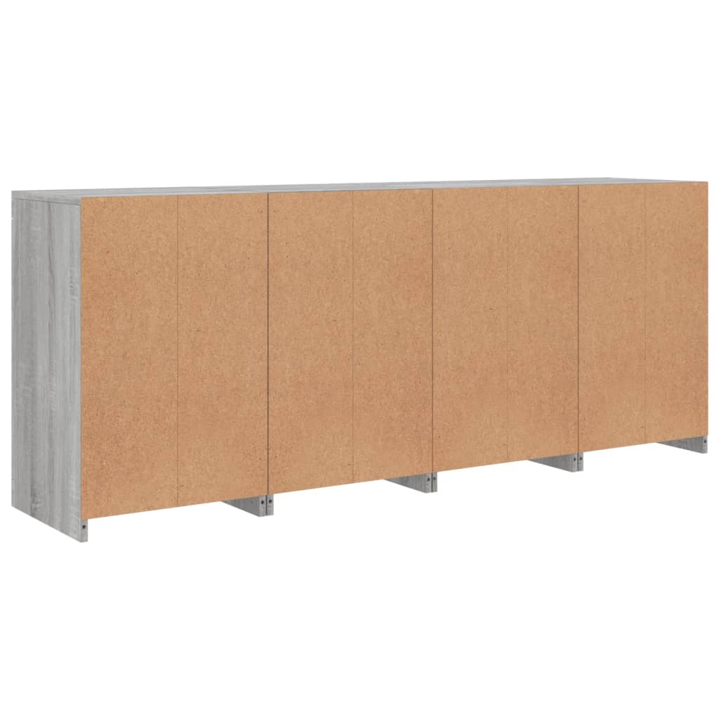 Credenza con Luci LED Grigio Sonoma 164x37x67 cm