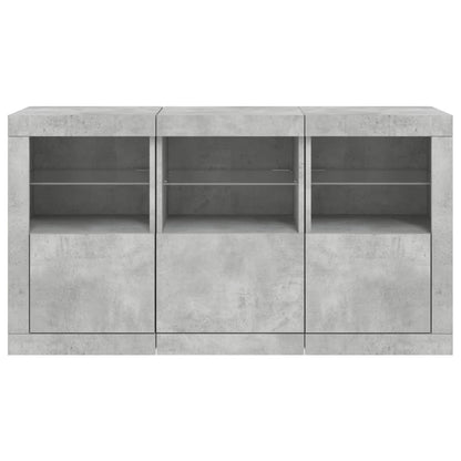 Credenza con Luci LED Grigio Cemento 123x37x67 cm - homemem39