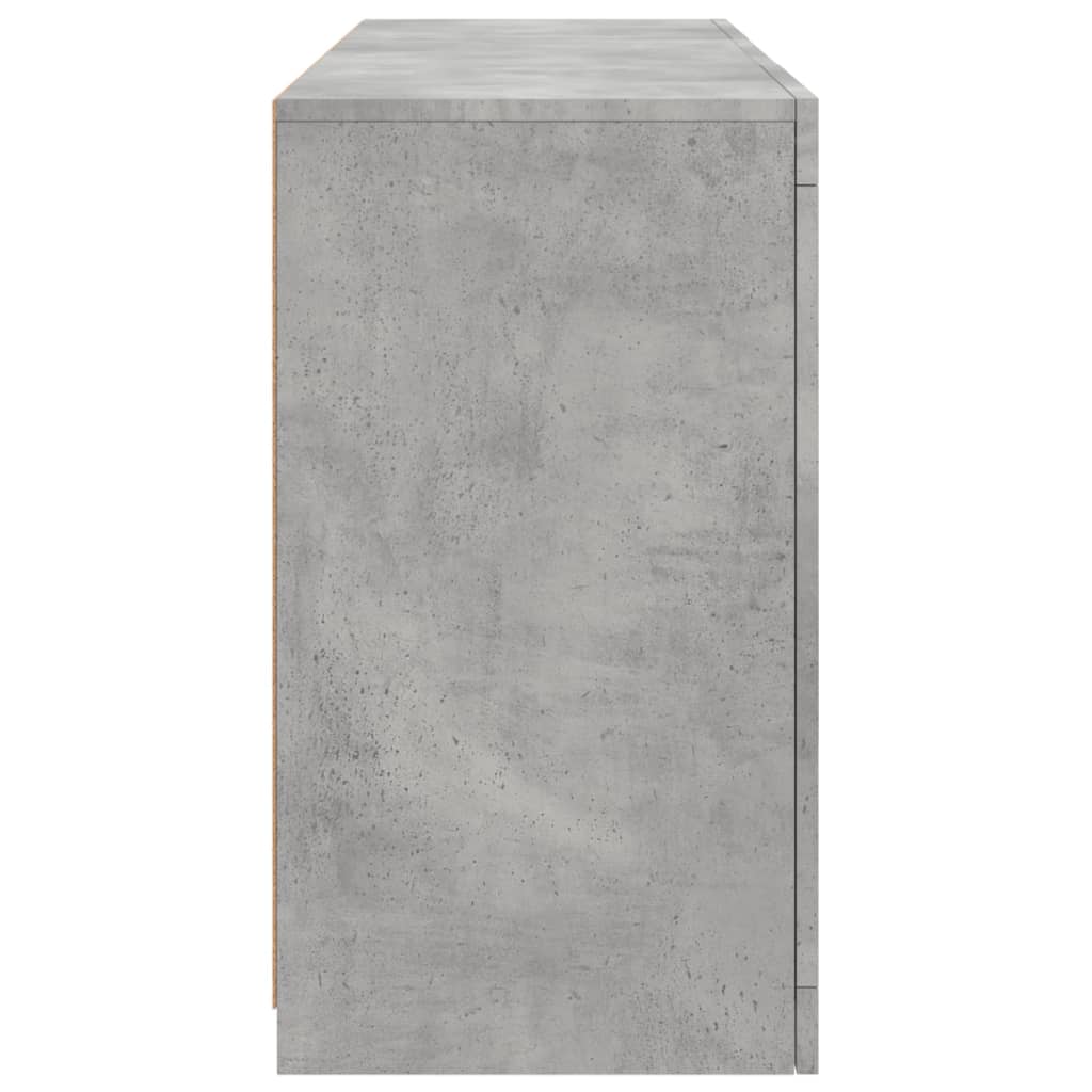 Credenza con Luci LED Grigio Cemento 123x37x67 cm - homemem39