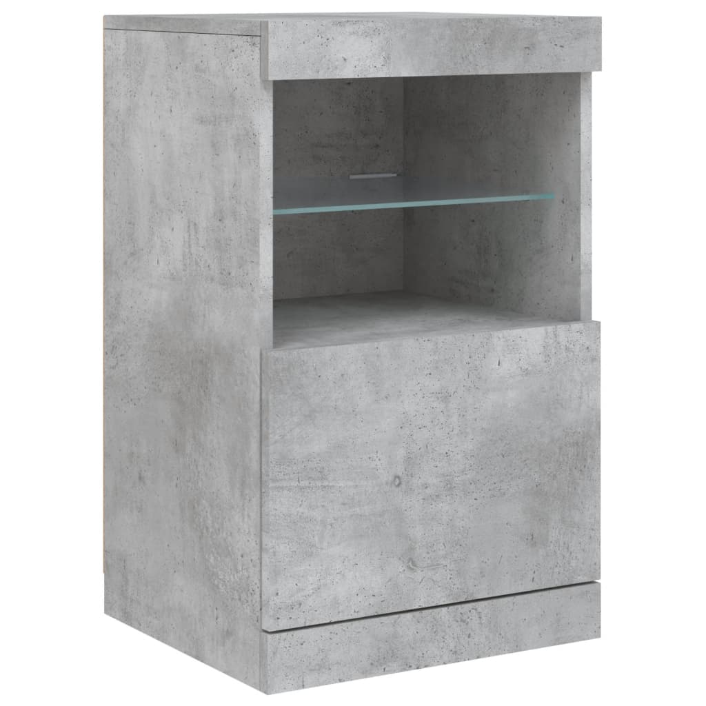 Credenza con Luci LED Grigio Cemento 123x37x67 cm - homemem39