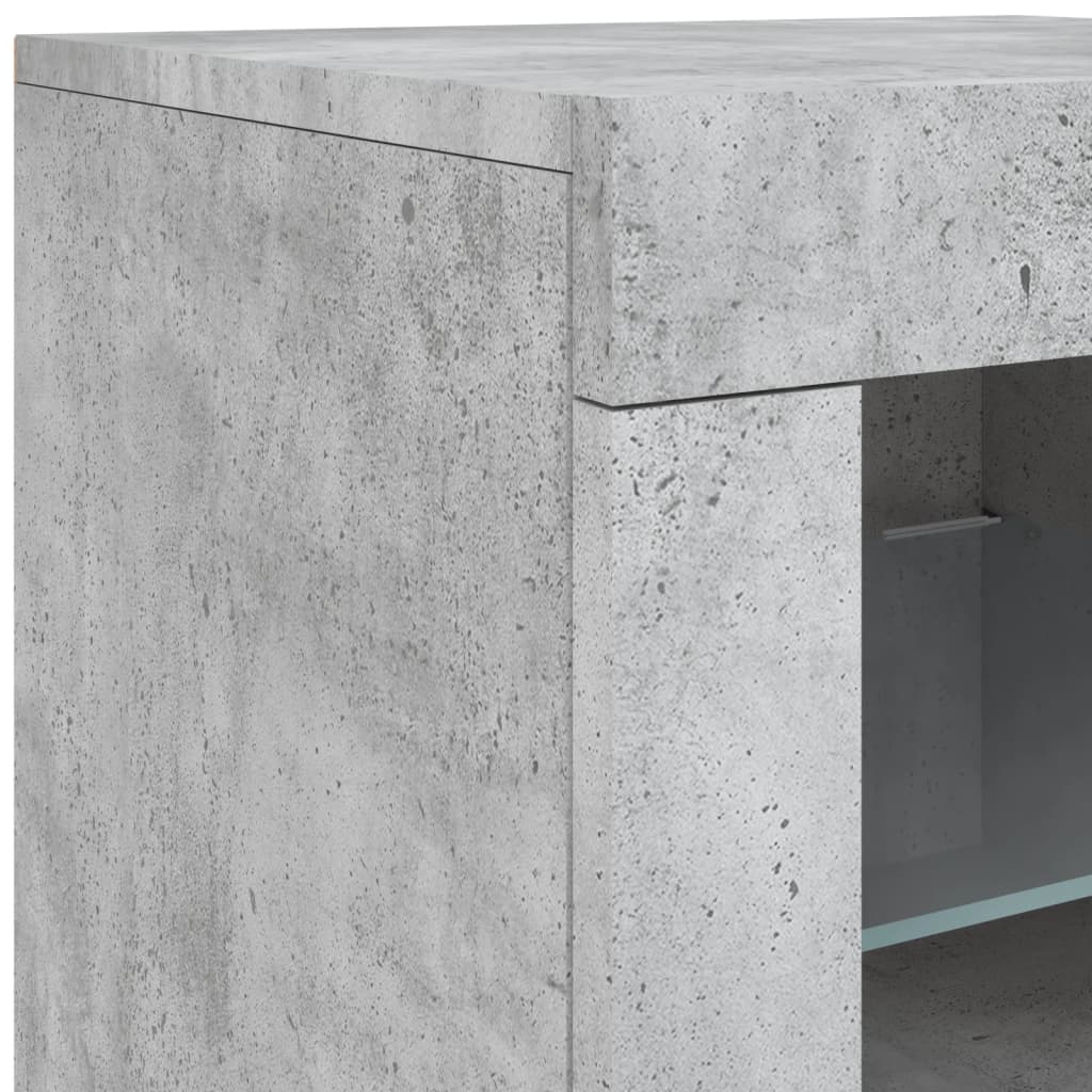 Credenza con Luci LED Grigio Cemento 123x37x67 cm - homemem39